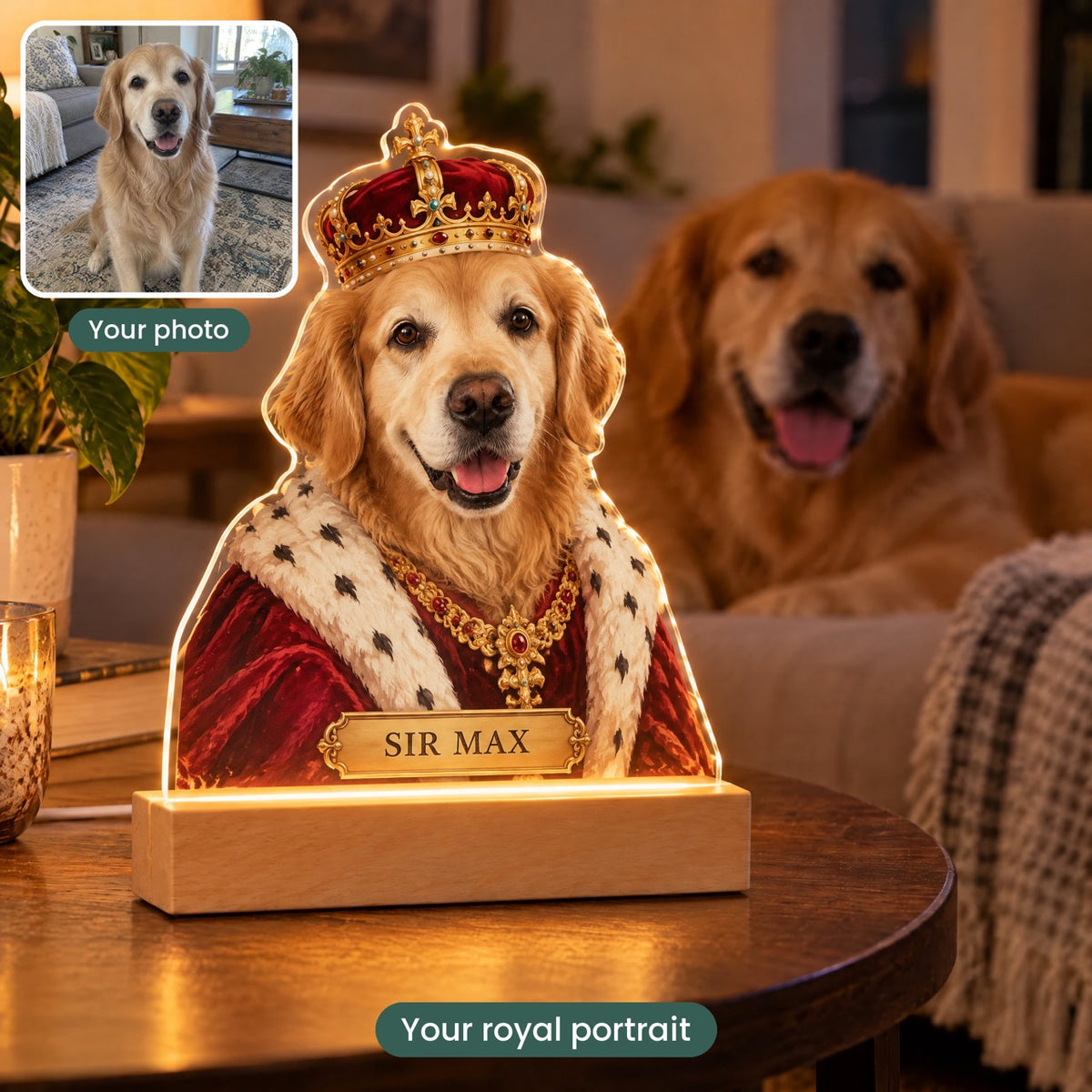 Royal Pet Portrait Night Light