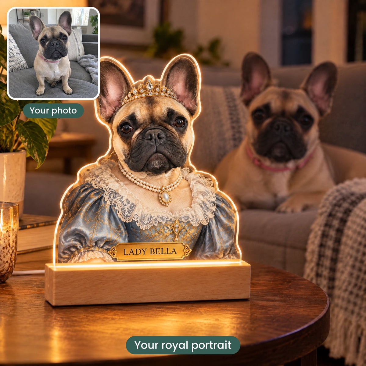 Royal Pet Portrait Night Light
