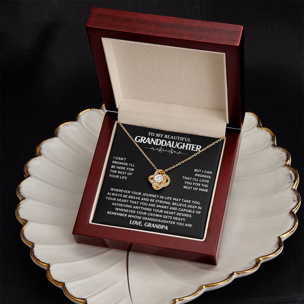 Gift From Grandpa To Granddaughter, Granddaughter Jewelry Gift, Granddaughter Necklace, Gift For Her, Love Knot