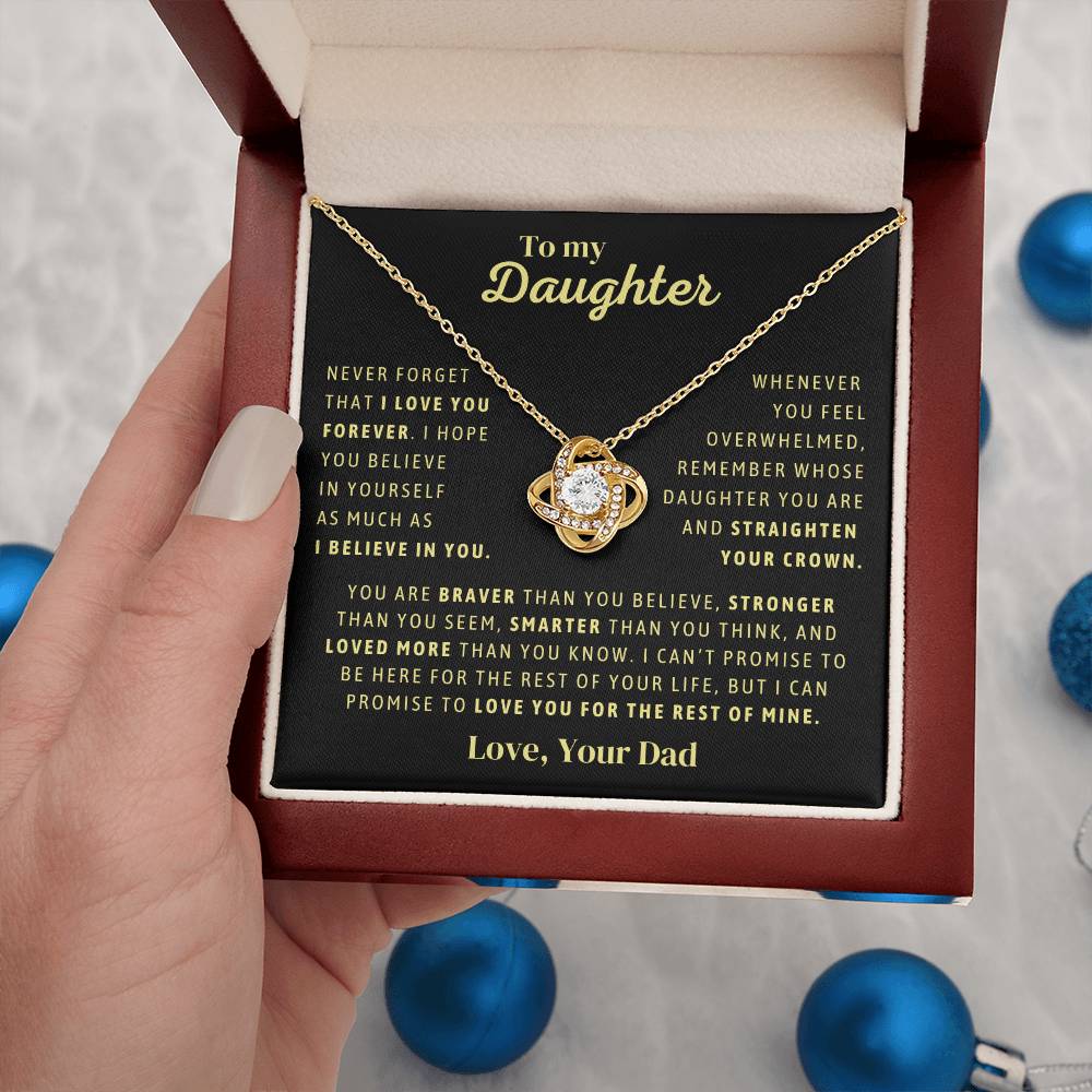 Gift From Dad, To My Daughter Necklace, Love Knot Necklace, Daughter Jewelry