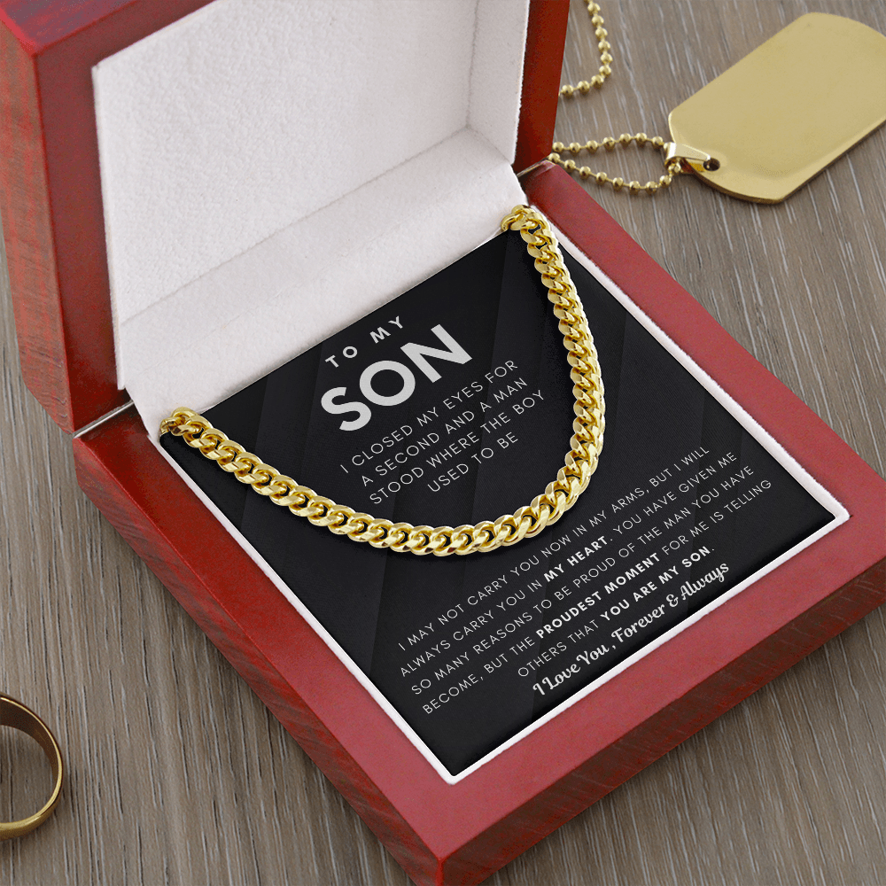 To My Son, You Make Me Proud - Cuban Chain (Length Adjustable)