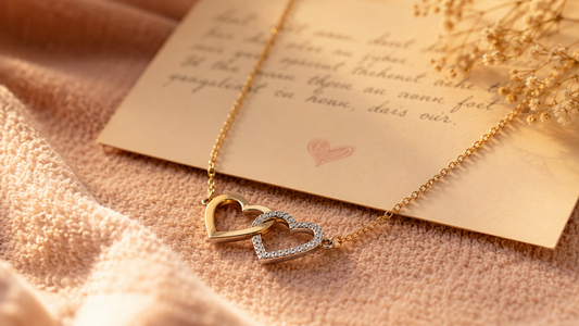 Personalized necklace with a heartfelt message card, perfect for Mother's Day jewelry