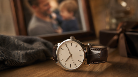 A classic men's watch, symbolizing a thoughtful and sentimental gift for strengthening family bonds.