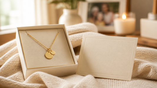 Personalized necklace with message card for Mother's Day