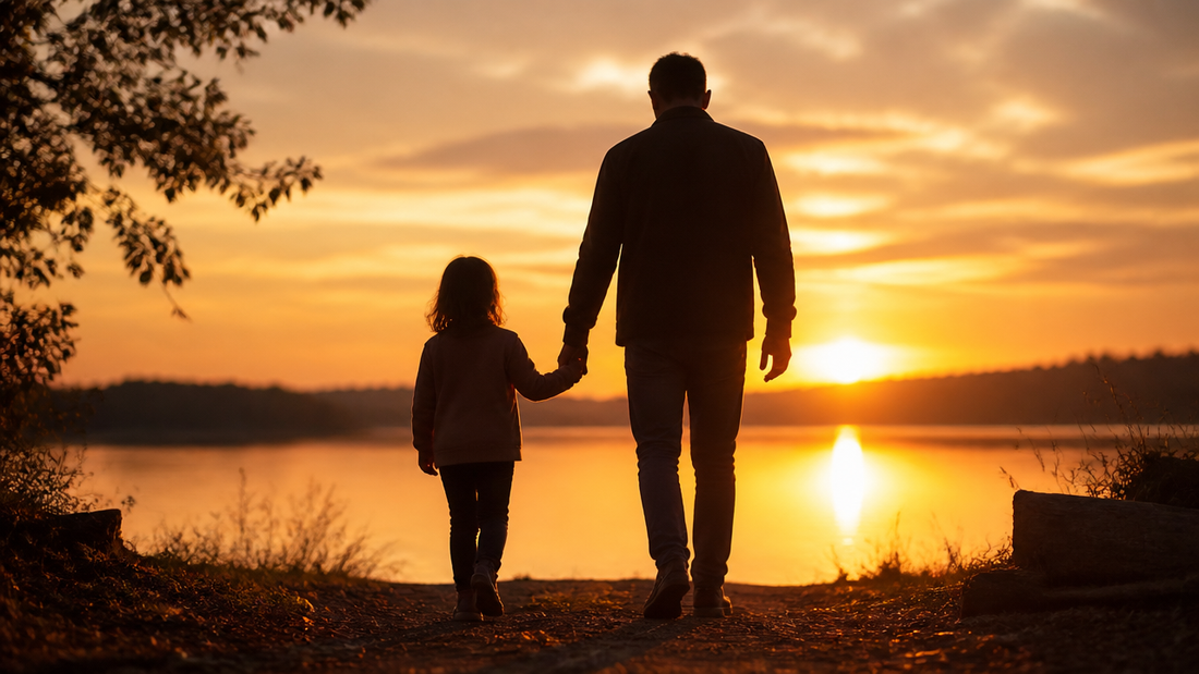 Symbolic image of father and daughter love, perhaps interlocking hands or intertwined roots of a tree.