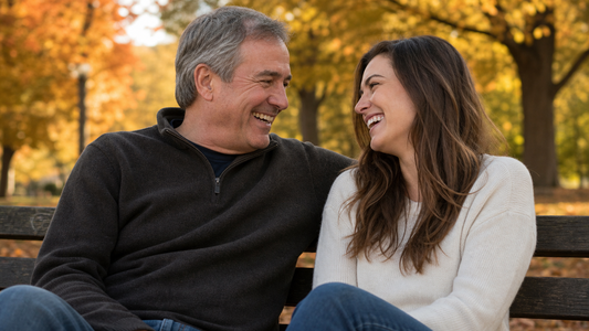 Father and daughter sharing a joyful moment, highlighting their strong bond.