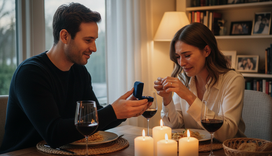 Best first anniversary gift for wife - husband surprising wife with sentimental jewelry gift