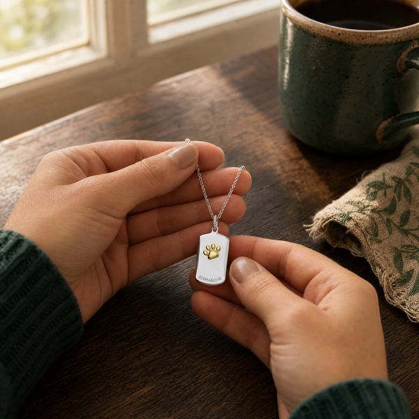 Custom Paw Squircle Necklace | 18K Gold Plated