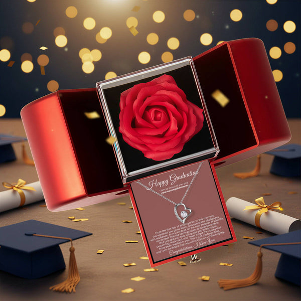 Happy Graduation, I am so proud of you and your accomplishments - Red Heart Rose Box
