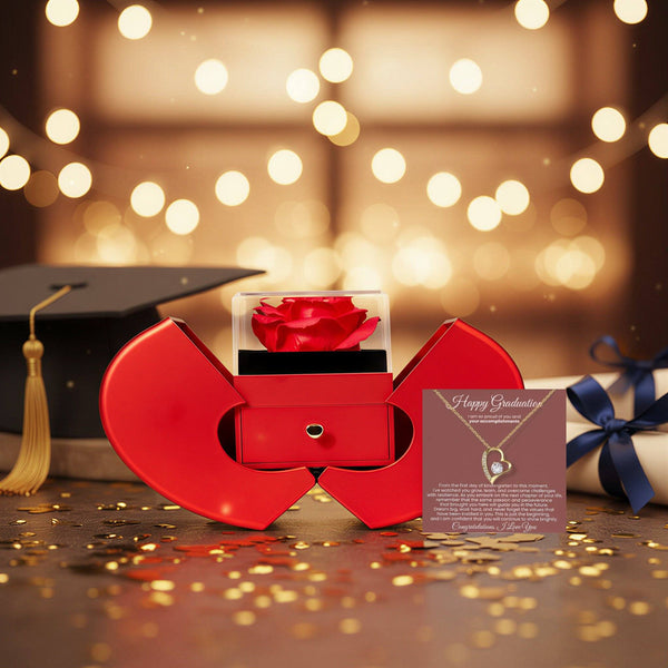 Happy Graduation, I am so proud of you and your accomplishments - Red Heart Rose Box