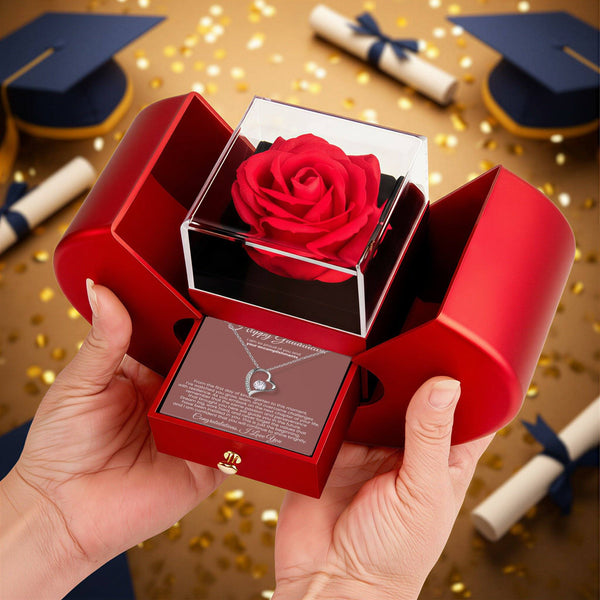 Happy Graduation, I am so proud of you and your accomplishments - Red Heart Rose Box