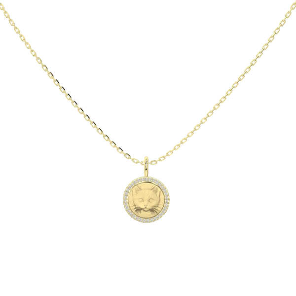 Carved Pet Pendant Necklace | 925 Silver - 18K Gold Plated