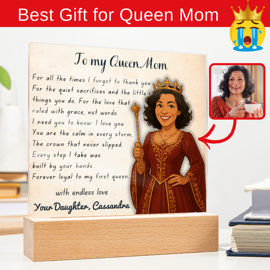 [Personalized] Queen Mom Acrylic Tribute Plaque
