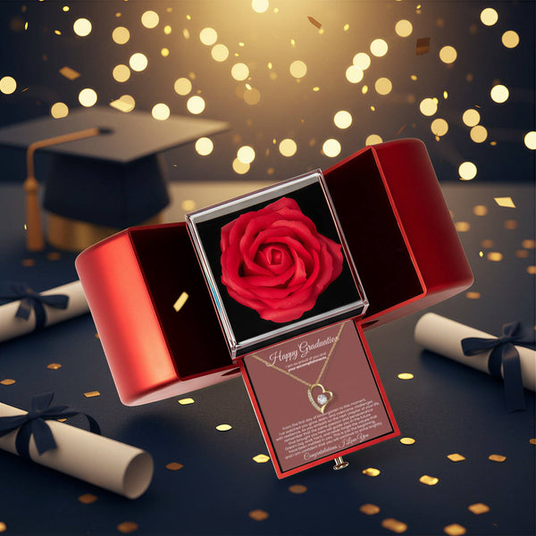 Happy Graduation, I am so proud of you and your accomplishments - Red Heart Rose Box
