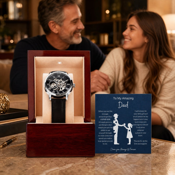 From Daughter To Amazing Dad - Openwork Mechanical Watch