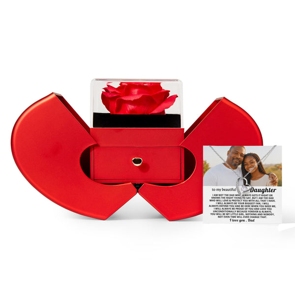 To My Beautiful Daughter,I will always be your biggest fan - my little girl - Heart Rose Box - Personalized