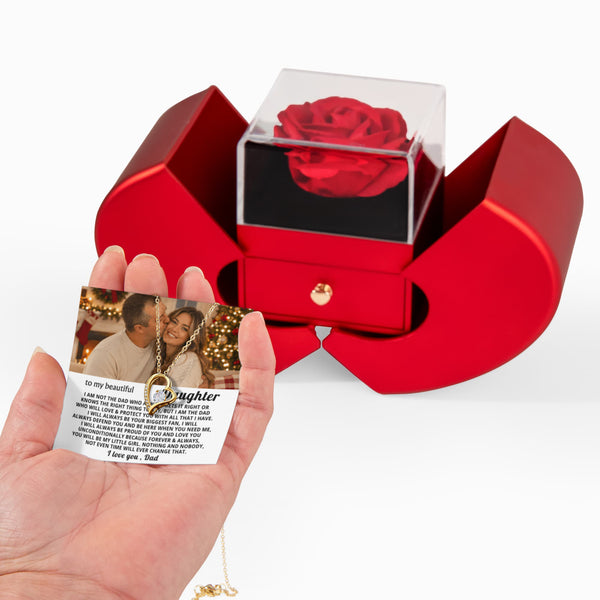 To My Beautiful Daughter,I will always be your biggest fan - my little girl - Heart Rose Box - Personalized