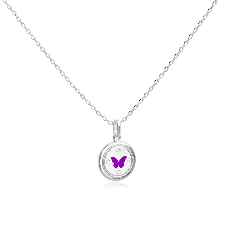 Enamel Charm Necklace Silver SN052