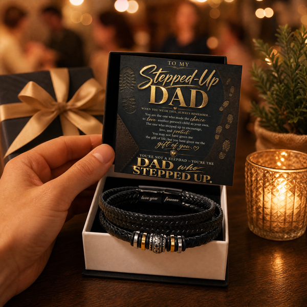 To My Stepped Up Dad, You're the DAD that STEPPED UP - Forever Love Bracelet