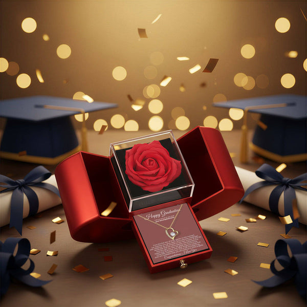 Happy Graduation, I am so proud of you and your accomplishments - Red Heart Rose Box