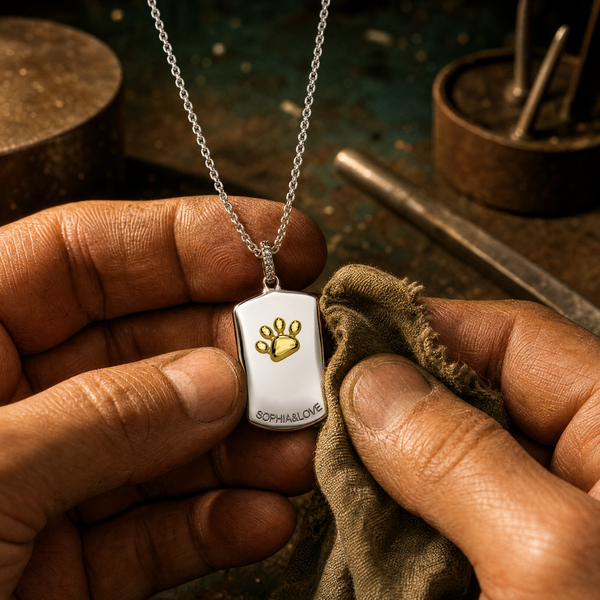 Custom Paw Squircle Necklace | 18K Gold Plated
