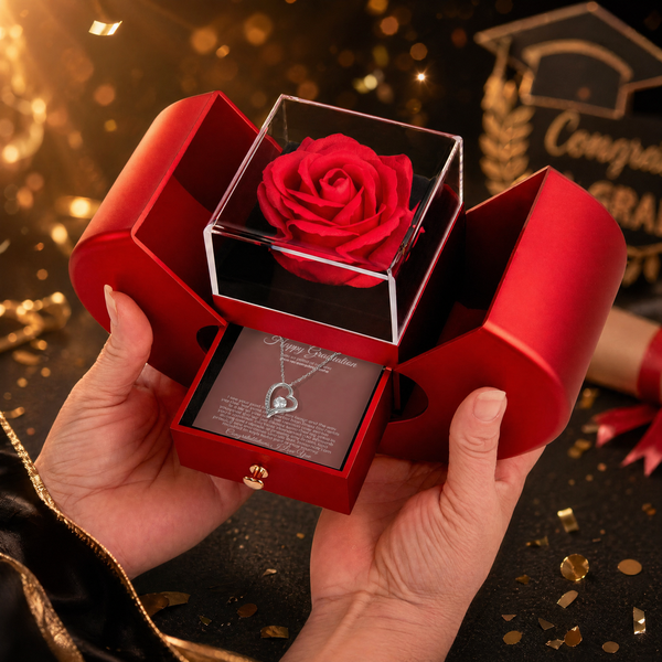 Happy Graduation, I am proud of you more than you will ever know - Red Heart Rose Box