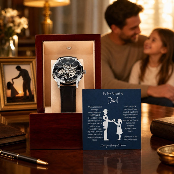 From Daughter To Amazing Dad - Openwork Mechanical Watch