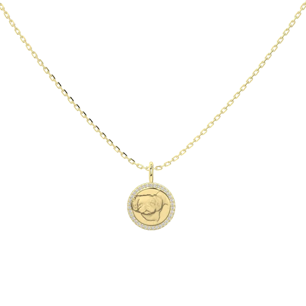 Carved Circle Pendant Necklace | 18K Gold Plated