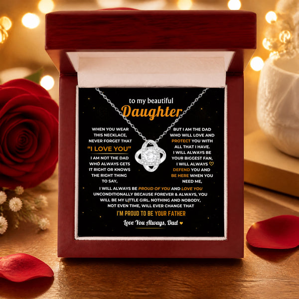 To My Daughter, Dad Will Always Protect You - Love Knot
