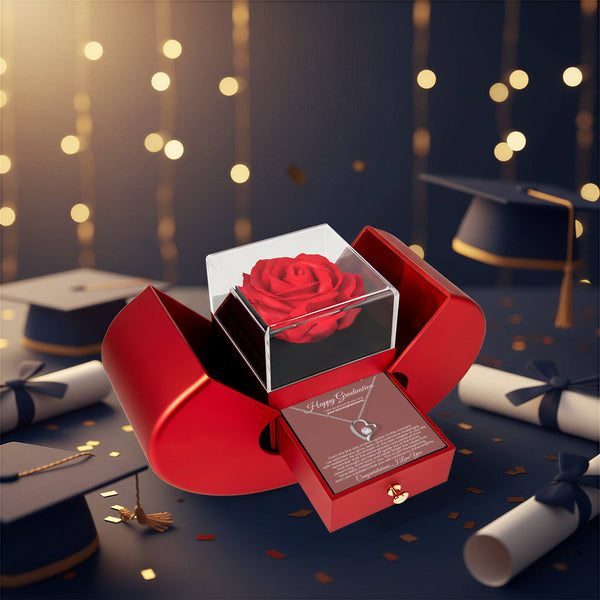 Happy Graduation, I am so proud of you and your accomplishments - Red Heart Rose Box