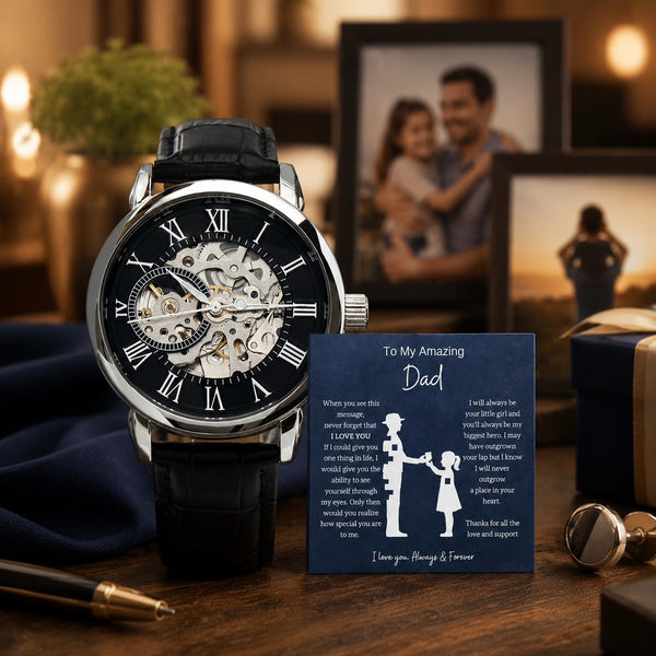 From Daughter To Amazing Dad - Openwork Mechanical Watch