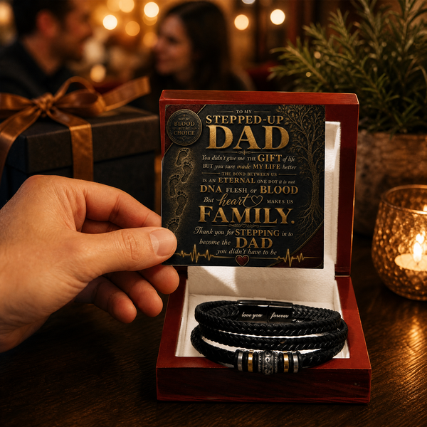 To My Stepped Up Dad, Thank you for STEPPING in to become the DAD you didn't have to be - Forever Love Bracelet