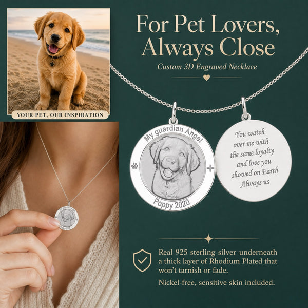 Carved Circle Personalized Necklace | Silver