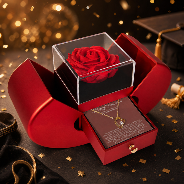 Happy Graduation, I am proud of you more than you will ever know - Red Heart Rose Box
