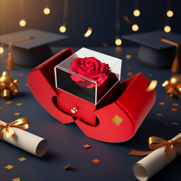 Happy Graduation, I am so proud of you and your accomplishments - Red Heart Rose Box