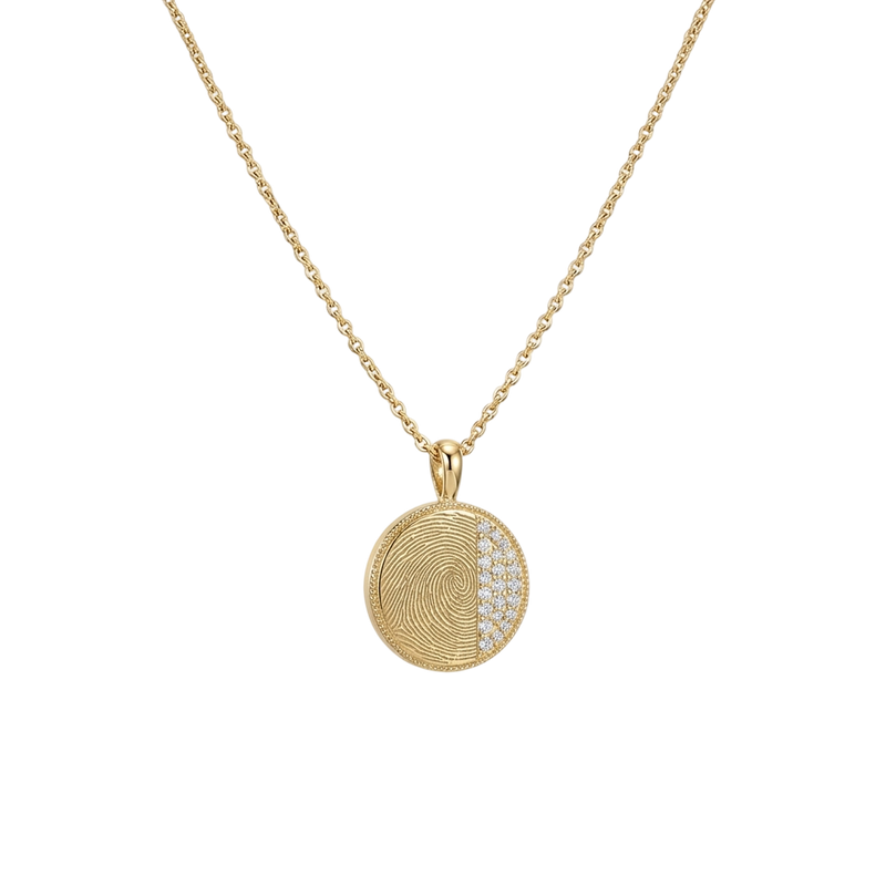 Gold Plated Plain-Edge Round Necklace SN045BRF