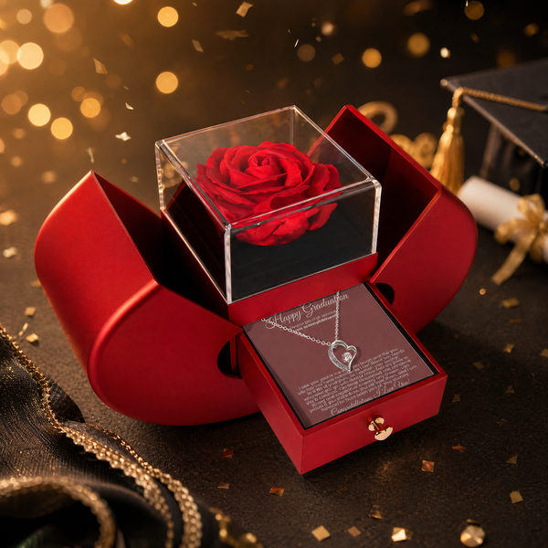 Happy Graduation, I am proud of you more than you will ever know - Red Heart Rose Box