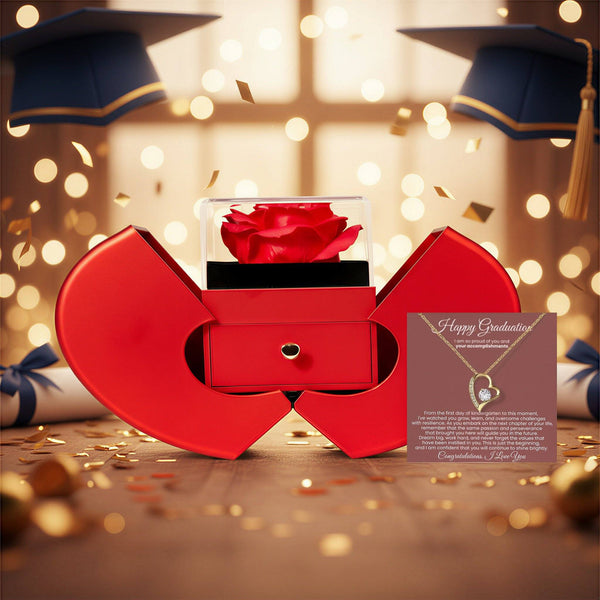 Happy Graduation, I am so proud of you and your accomplishments - Red Heart Rose Box