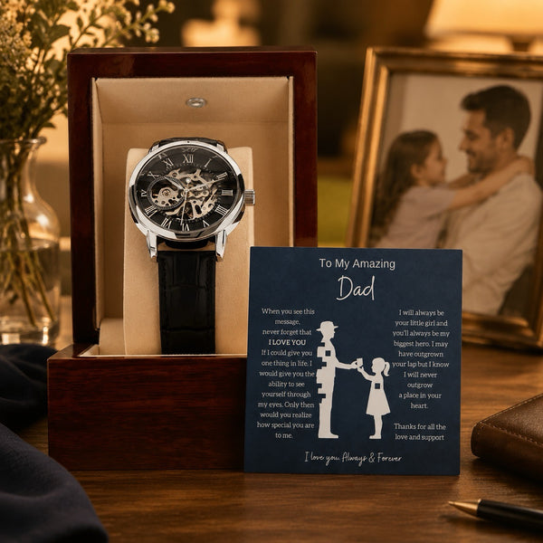 From Daughter To Amazing Dad - Openwork Mechanical Watch