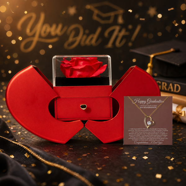 Happy Graduation, I am proud of you more than you will ever know - Red Heart Rose Box