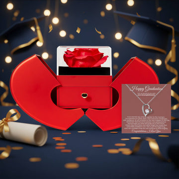 Happy Graduation, I am so proud of you and your accomplishments - Red Heart Rose Box