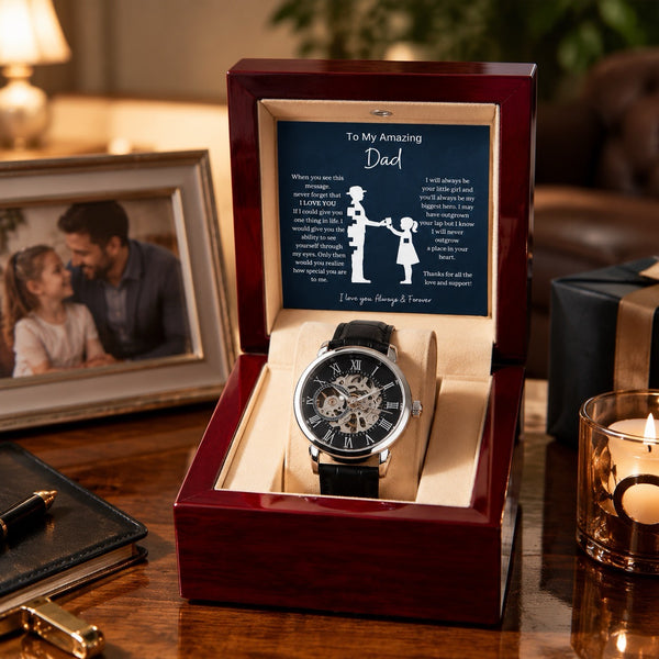 From Daughter To Amazing Dad - Openwork Mechanical Watch
