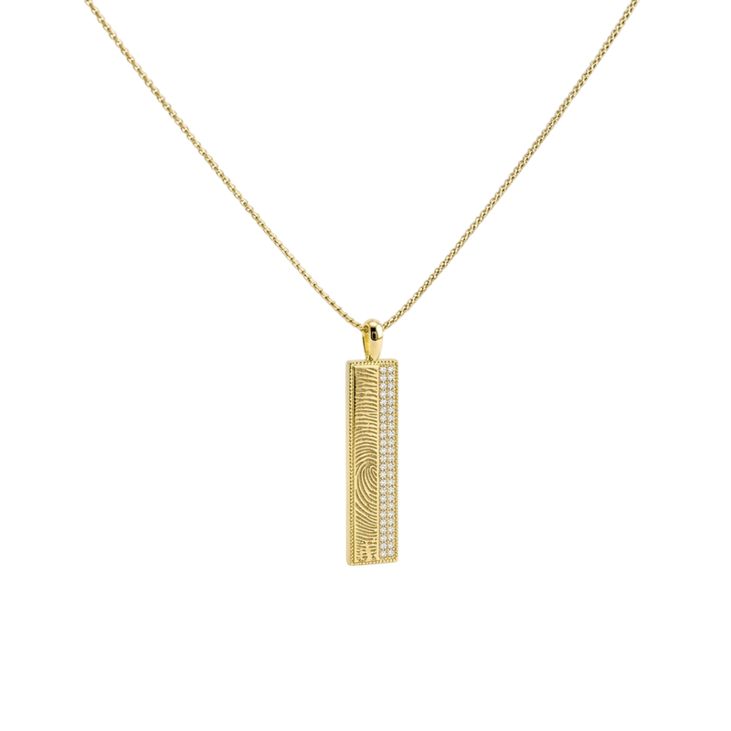 Gold Plated Beaded-Edge Rectangular Necklace  SN045BRF