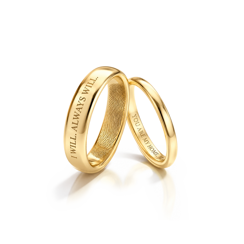 Fingerprint‑Engraved Couple Rings Silver SR013