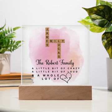 Family Names Crosswords - Acrylic Frame & Night Light