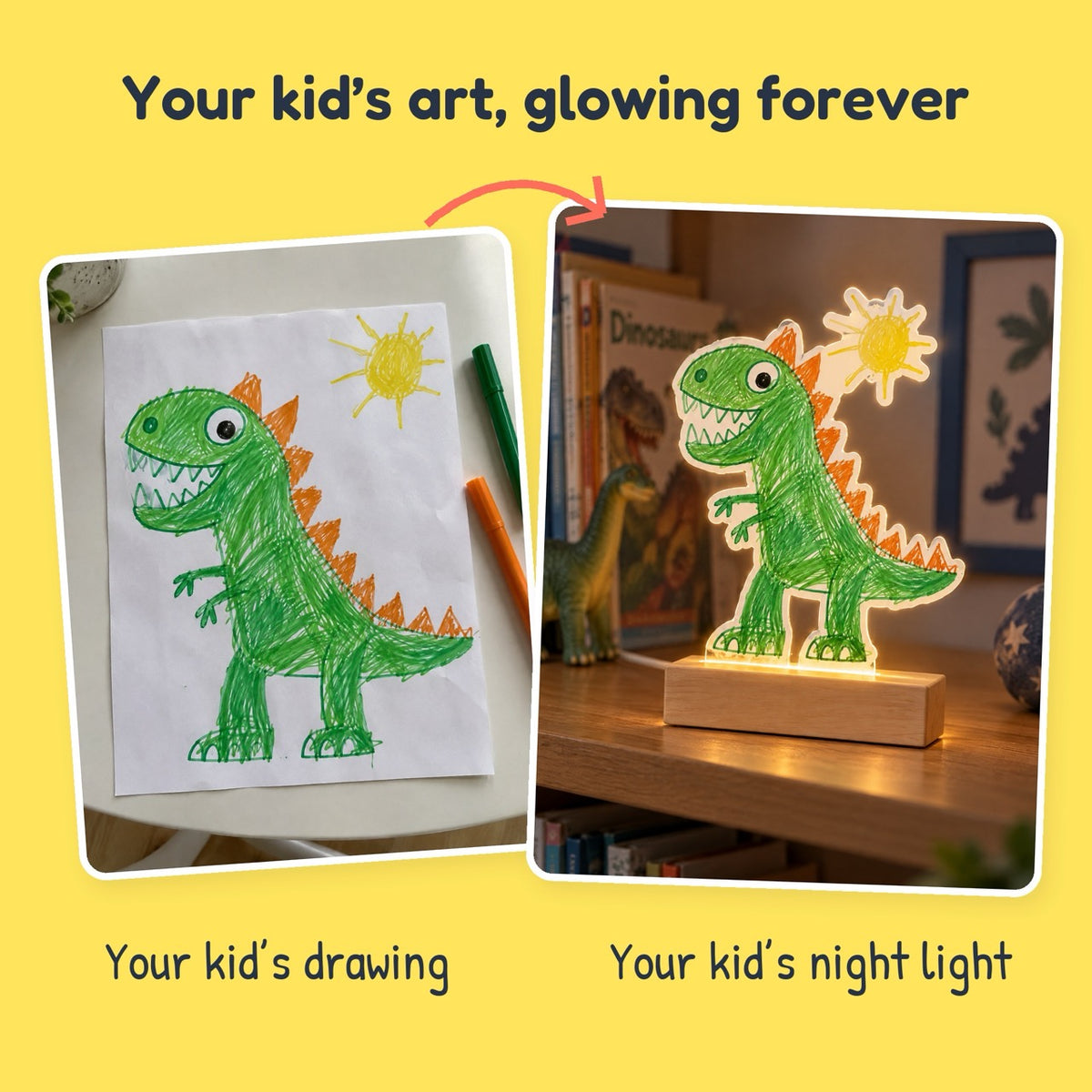 Kid Drawing Custom Night Light