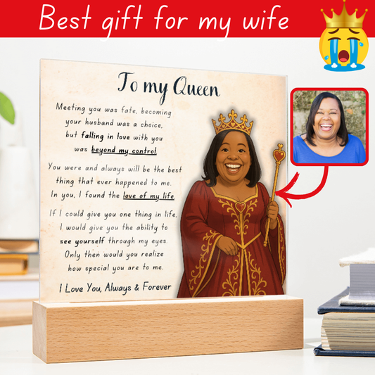 [Personalized] "To My Queen" Acrylic Plaque for Your Wife