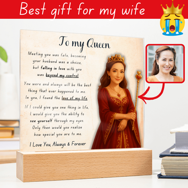 [Personalized] "To My Queen" Acrylic Plaque for Your Wife