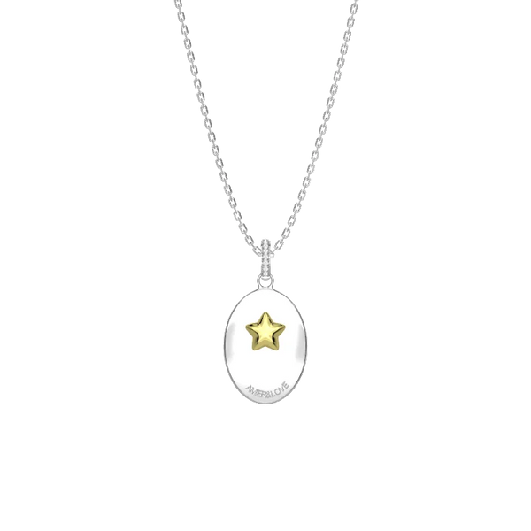Paw Oval Pendant Necklace | 18K Gold Plated