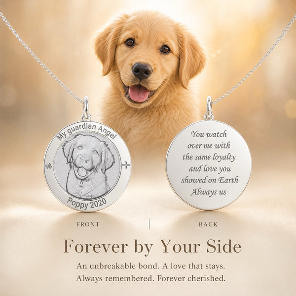 Carved Circle Personalized Necklace | Silver